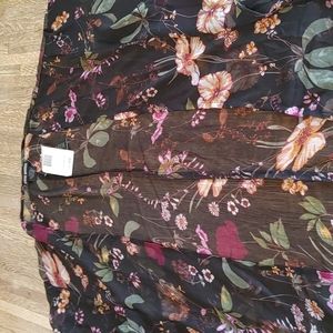 Steve Madden, OSFM, Black Coverup With Flowers